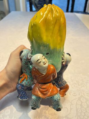 A Chinese famille rose figure of three boys holding a Buddha’s hand, Republic — photo 3