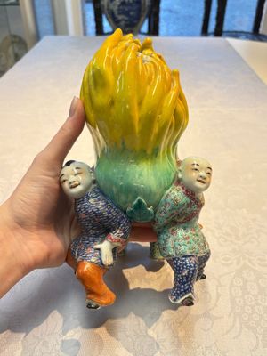 A Chinese famille rose figure of three boys holding a Buddha’s hand, Republic — photo 6