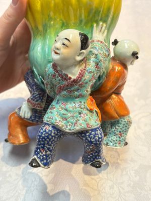 A Chinese famille rose figure of three boys holding a Buddha’s hand, Republic — photo 10