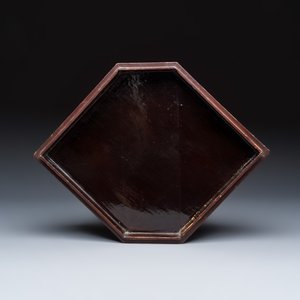A Chinese famille rose 'Foreigners Hunting' six-piece sweetmeat set on a wooden tray — photo 15