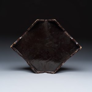 A Chinese famille rose 'Foreigners Hunting' six-piece sweetmeat set on a wooden tray — photo 16