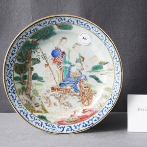 A Chinese famille rose 'Four elements' export porcelain plate depicting 'Earth', Qianlong — 照片 3