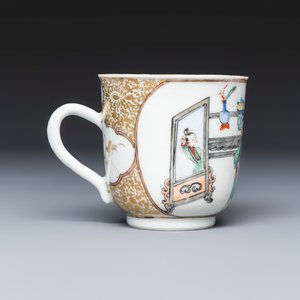A Chinese famille rose gilt-decorated cup and saucer with figural design — photo 6
