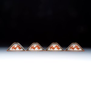 A Chinese famille rose 'Goldfish' nine-piece sweetmeat set in a gilt-lacquered box and cover — photo 11