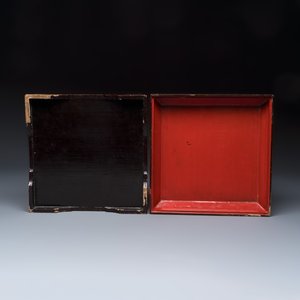 A Chinese famille rose 'Goldfish' nine-piece sweetmeat set in a gilt-lacquered box and cover — photo 5
