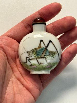 A Chinese famille rose 'grasshopper' snuff bottle, Daoguang mark and of the period — foto 1
