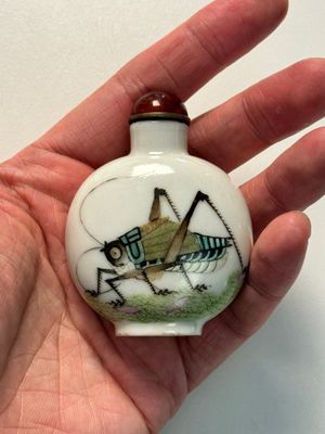 A Chinese famille rose 'grasshopper' snuff bottle, Daoguang mark and of the period — foto 3