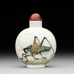 A Chinese famille rose 'grasshopper' snuff bottle, Daoguang mark and of the period — foto 1