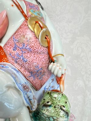 A Chinese famille rose group of Liu Hai and his three-legged toad, Wei Hongtai Zao 魏洪泰造 mark, Republic — photo 8