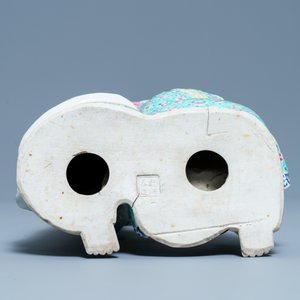 A Chinese famille rose group of two boys with a bat, seal mark, Republic — photo 6