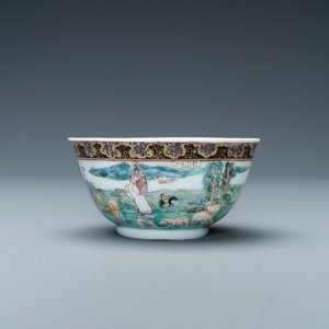 A Chinese famille rose 'harvesting' cup and saucer, Yongzheng — 照片 7