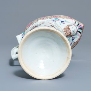 A Chinese famille rose helmet-shaped jug and a relief-decorated teapot, Yongzheng — photo 6