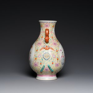 A Chinese famille rose 'hu' vase with 'eight immortals' design, Qianlong mark, Republic — photo 2