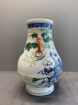 A Chinese famille rose 'hu' vase with figural design, Jiaqing mark, 19/20th C. — photo 4