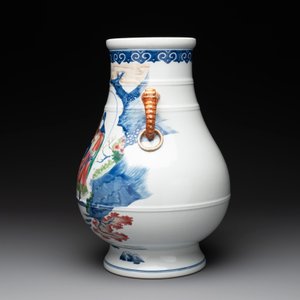 A Chinese famille rose 'hu' vase with figural design, Jiaqing mark, 19/20th C. — photo 2