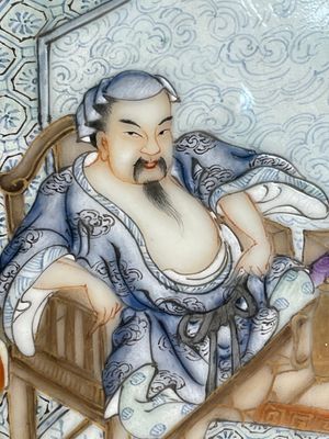 A Chinese famille rose 'hundred boys' plaque, Qianlong mark, 20th C. — foto 7
