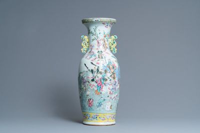 A Chinese famille rose 'immortals' vase, 19th C.