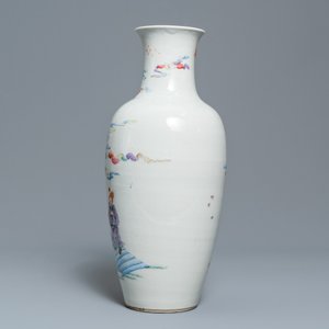 A Chinese famille rose 'immortals' vase, Qianlong mark, Republic — photo 4