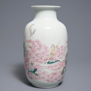 A Chinese famille rose 'Immortals' vase, Republic, 20th C. — 照片 3