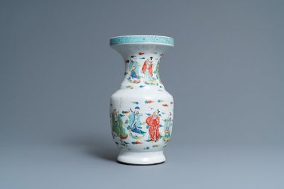 A Chinese famille rose 'immortals' vase, Yongzheng