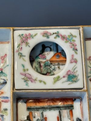 A Chinese famille rose ink set and a teapot, Tongzhi mark, 19th C. — photo 3