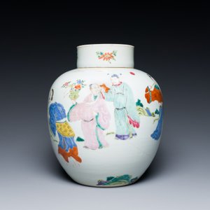 A Chinese famille rose jar and cover with figural design, Yongzheng — photo 2
