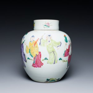 A Chinese famille rose jar and cover with figural design, Yongzheng — photo 4