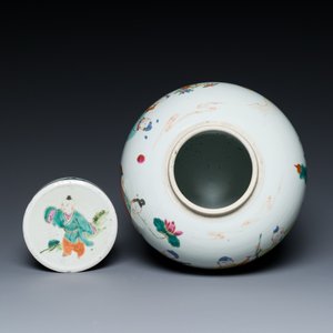 A Chinese famille rose jar and cover with figural design, Yongzheng — photo 5
