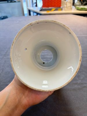 A Chinese famille rose 'Jing Zhao Hua Mei 京兆畫眉' eggshell lantern on stand, dated 1979 — 照片 7