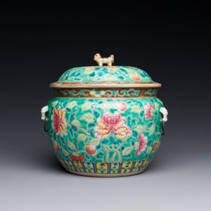 A Chinese famille rose 'kamcheng' bowl and cover for the Straits or Peranakan market, 19th C. — photo 2