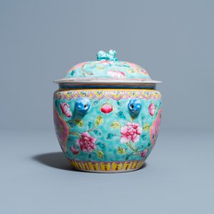 A Chinese famille rose 'kamcheng' bowl and cover for the Straits or Peranakan market, 19th C. — photo 5