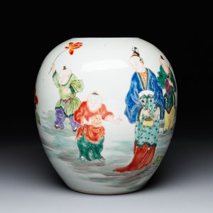 A Chinese famille rose 'ladies and boys' jar, Yongzheng/Qianlong — photo 6