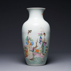 A Chinese famille rose 'Lan Caihe' vase, Qianlong mark and of the period — 照片 1
