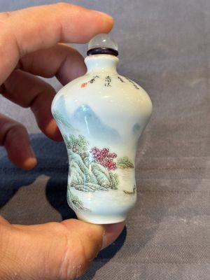 A Chinese famille rose 'landscape and poem' snuff bottle, Daoguang mark and of the period — 照片 4