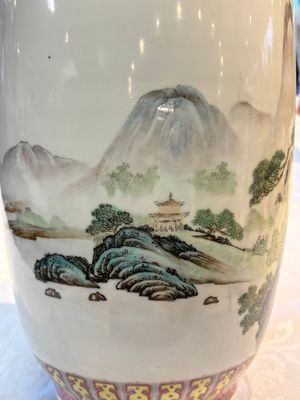 A Chinese famille rose 'Landscape' vase, Qianlong mark, 20th C. — photo 12