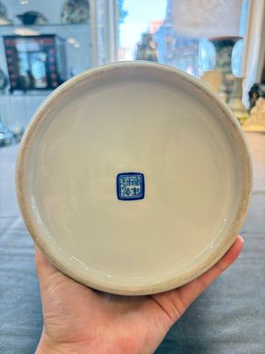 A Chinese famille rose lavender-blue-ground vase, Qianlong mark, Republic — photo 8