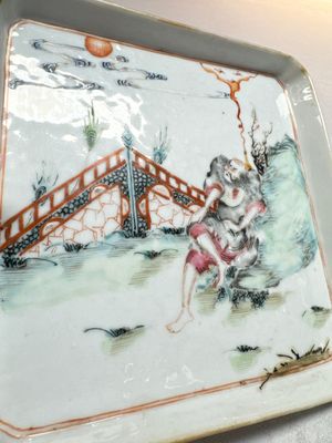 A Chinese famille rose 'Li Tieguai' square tray, 19th C. — foto 6