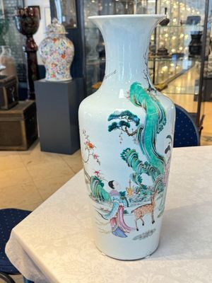 A Chinese famille rose 'Magu' vase, Qianlong mark, 19th C. — photo 1