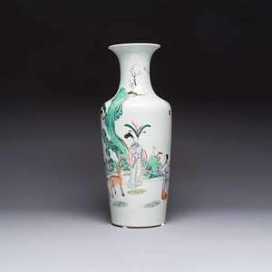 A Chinese famille rose 'Magu' vase, Qianlong mark, 19th C. — photo 1