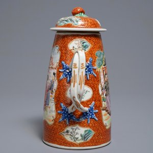 A Chinese famille rose 'mandarin' coffee jug, Qianlong — 照片 4