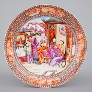 Un bol et une assiette en porcelaine de Chine, décor aux mandarins, 18ème — photo 2
