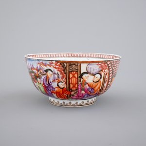 Un bol et une assiette en porcelaine de Chine, décor aux mandarins, 18ème — photo 4
