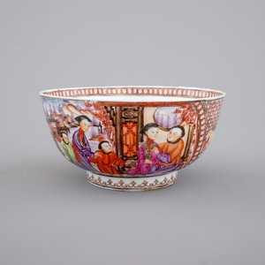 Un bol et une assiette en porcelaine de Chine, décor aux mandarins, 18ème — photo 6