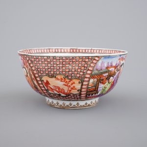 Un bol et une assiette en porcelaine de Chine, décor aux mandarins, 18ème — photo 7