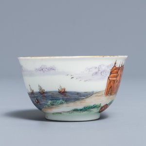 A Chinese famille rose Meissen style 'Peter the Great' cup and saucer, Qianlong — photo 6