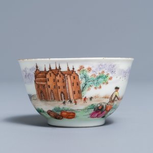 A Chinese famille rose Meissen style 'Peter the Great' cup and saucer, Qianlong — photo 7