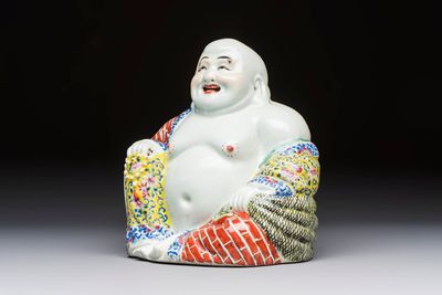 A Chinese famille rose Milefo Buddha, Tongzhi mark, Republic