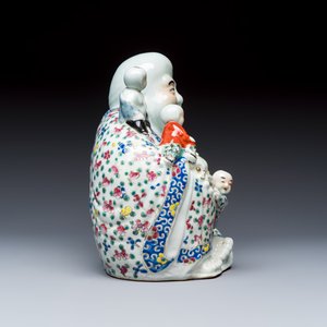 A Chinese famille rose Milefo Buddha with playing boys — photo 5