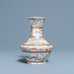 A Chinese famille rose millefleurs vase, Jingdezhen Catholic Church mark, Republic — photo 3
