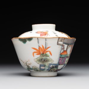 A Chinese famille rose 'nine peaches' bowl and a 'Wu Shuang Pu' covered bowl, Qianglong and Tongzhi mark, 19th C. — foto 11